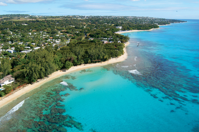 A famosa costa oeste de Barbados