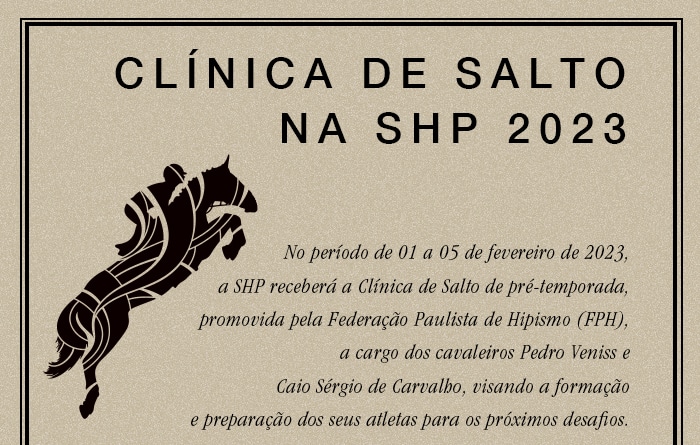 1 a 5/2 na SHP | Vagas para sócios na Clínica da FPH com Pedro Veniss e Caio Sérgio de Carvalho