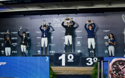 Vencedores da série 1.30m no Indoor SHP nas categorias Pré-junior, Jovem Cavaleiro Top, Amador Top e Master Top