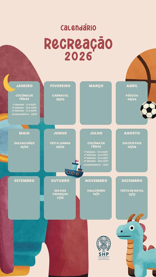 Calendário da Recreação do ano 2026 da Sociedade Hípica Paulista