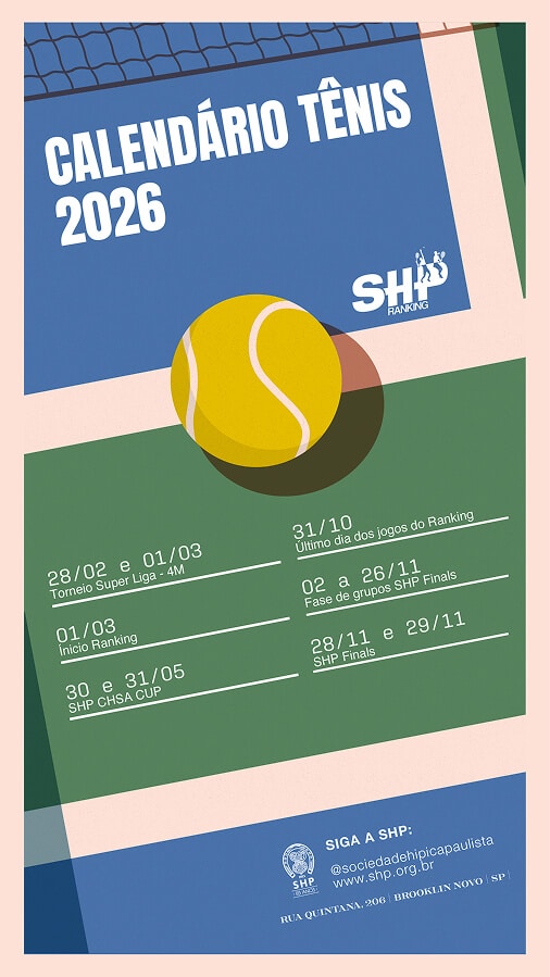 Calendário do Tênis do ano 2026 da Sociedade Hípica Paulista